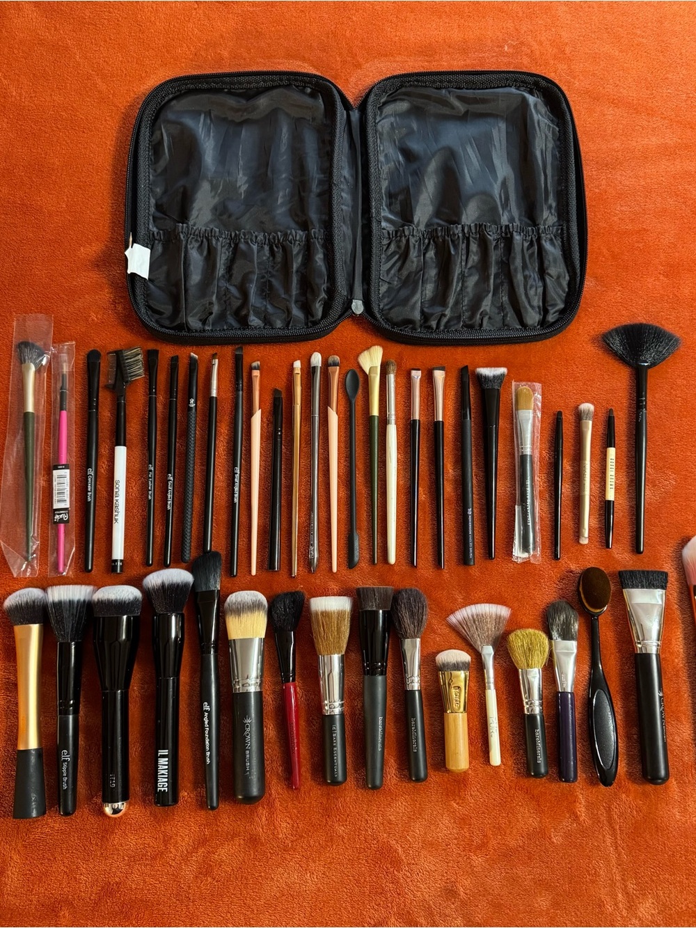 Large Assorted Makeup Brush Set with Case